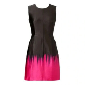 Milly coco black and pink mini dress size 2 In excellent like-new condition